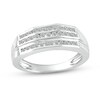 Thumbnail Image 1 of Men's 1/2 CT. T.W. Diamond Triple Row Band in 10K White Gold