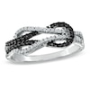 Thumbnail Image 0 of 1/4 CT. T.W. Enhanced Black and White Diamond Infinity Ring in 10K White Gold