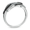 Thumbnail Image 2 of 1/4 CT. T.W. Enhanced Black and White Diamond Infinity Ring in 10K White Gold