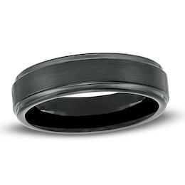 6.0mm Satin Finish Wedding Band in Black Tungsten