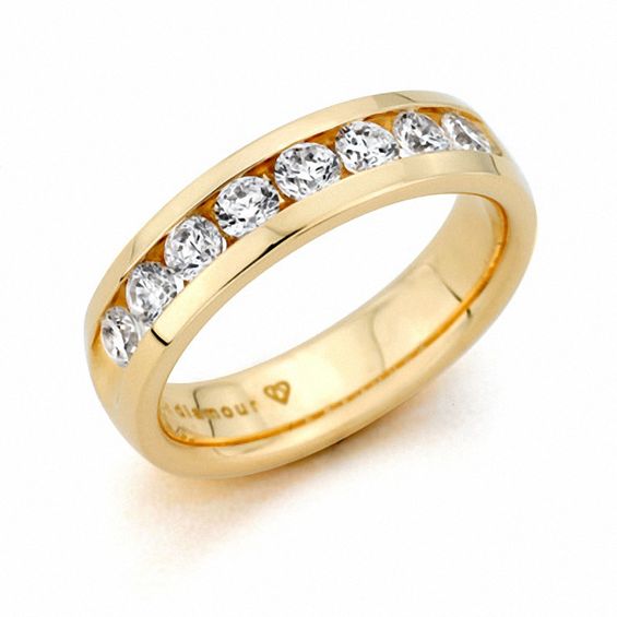 Men S 1 2 Ct T W Diamond Channel Set Wedding Band In 14k Gold H T W Diamond Channel Set Wedding Band In 14k Gold