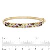 Thumbnail Image 1 of Multi Semi-Precious Gemstone and Diamond Accent Bangle in Sterling Silver with 14K Gold Plate - 7.25"