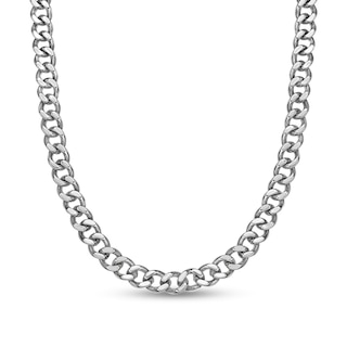 Men's 11.0mm Curb Chain Necklace in Stainless Steel with Black IP - 22