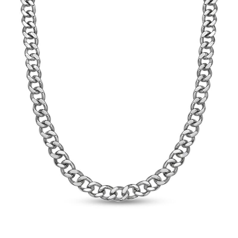 Men's 12.0mm Curb Chain Necklace in Stainless Steel - 22