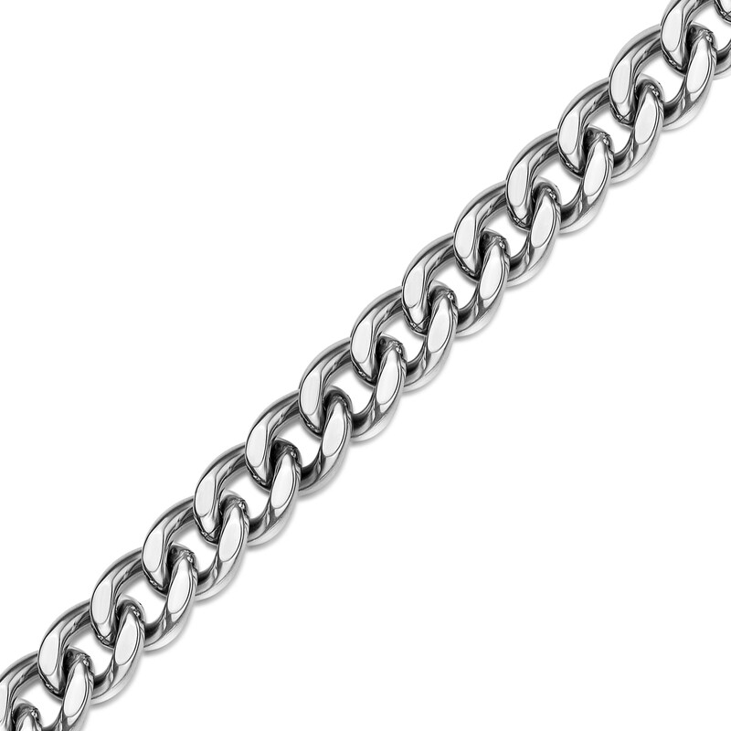 Zales Men's 11.0mm Curb Chain Necklace in Stainless Steel with Black IP - 22