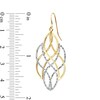 Thumbnail Image 2 of Two-Tone Diamond-Cut Swirl Drop Earrings 14K Gold and Sterling Silver