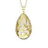 Thumbnail Image 1 of Pear-Shaped Crystal Scroll Pendant in 10K Gold