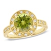 Thumbnail Image 0 of Peridot and Lab-Created White Sapphire Ring in Sterling Silver with 14K Gold Plate - Size 7