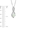 Thumbnail Image 2 of 7.0mm Cushion-Cut Lab-Created Opal and Diamond Accent Pendant in Sterling Silver
