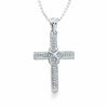 Thumbnail Image 1 of 1/15 CT. T.W. Diamond "X" Cross Pendant in Sterling Silver