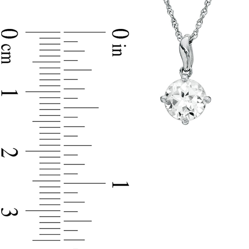 Main Image 2 of Lab-Created White Sapphire Pendant and Earrings Set in Sterling Silver