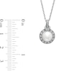 Thumbnail Image 1 of 7.5 - 8.0mm Cultured Freshwater Pearl and White Topaz Pendant in Sterling Silver with Diamond Accents