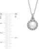 Thumbnail Image 2 of 7.5-8.0mm Freshwater Cultured Pearl and White Topaz Pendant in Sterling Silver with Diamond Accents
