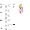 Thumbnail Image 2 of Heart-Shaped Lab-Created Pink and White Sapphire Pendant and Earrings Set in Sterling Silver with 14K Gold Plate