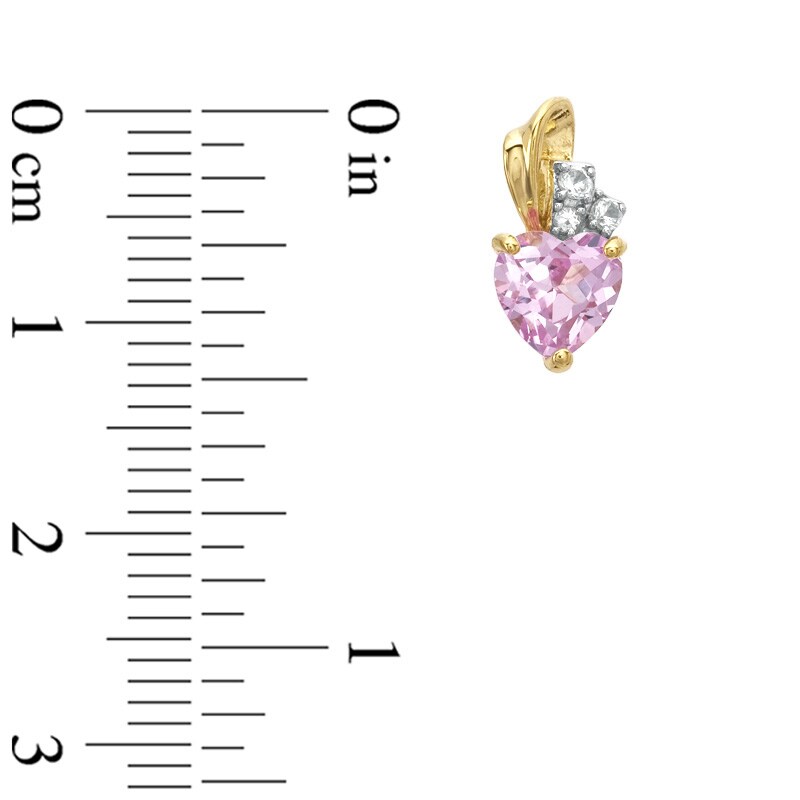 Heart-Shaped Lab-Created Pink and White Sapphire Pendant and Earrings Set in Sterling Silver with 14K Gold Plate