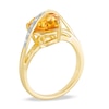 Thumbnail Image 1 of 9.0mm Trillion-Cut Citrine and Diamond Accent Ring  in Sterling Silver with 14K Gold Plate - Size 7