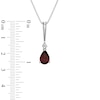 Thumbnail Image 1 of Pear-Shaped Garnet and Diamond Accent Drop Pendant and Earrings Set in Sterling Silver