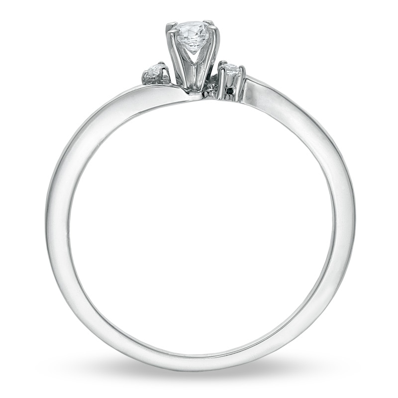 1/6 CT. T.W Diamond Three Stone Promise Ring in 10K White Gold