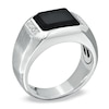 Thumbnail Image 2 of Octagonal Onyx and Diamond Accent Ring and Cuff Links Set in Sterling Silver
