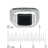 Thumbnail Image 3 of Octagonal Onyx and Diamond Accent Ring and Cuff Links Set in Sterling Silver