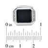 Thumbnail Image 4 of Octagonal Onyx and Diamond Accent Ring and Cuff Links Set in Sterling Silver