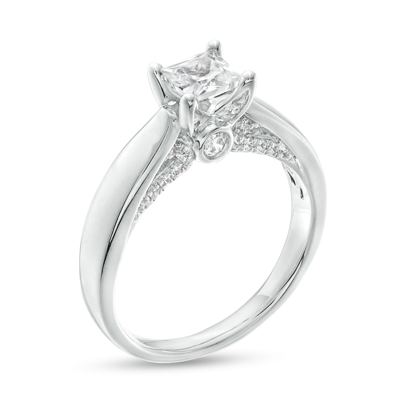 Main Image 1 of 1 CT. T.W. Certified Princess-Cut Diamond Engagement Ring in 14K White Gold (J/I2)