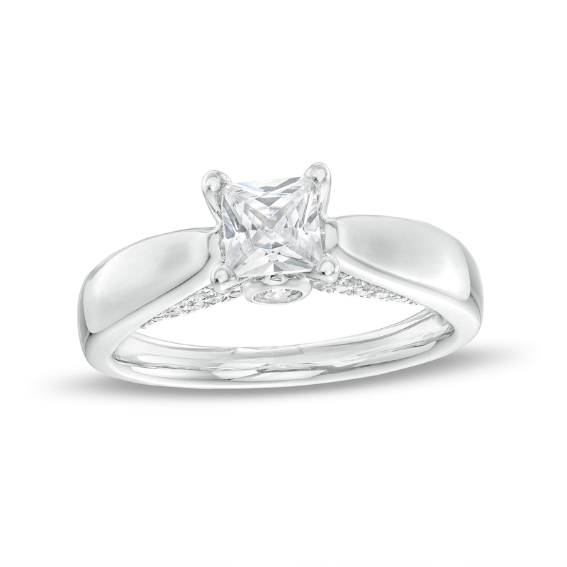 1 CT. T.W. Certified Princess-Cut Diamond Engagement Ring in 14K White Gold (J/I2)