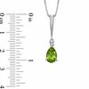 Thumbnail Image 2 of Pear-Shaped Peridot and Diamond Accent Drop Pendant and Earrings Set in Sterling Silver