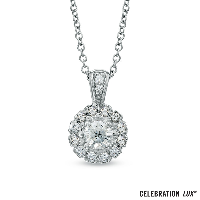 Main Image 1 of Celebration 102® 1/2 CT. T.W. Diamond Frame Pendant in 14K White Gold (H-I/SI1)