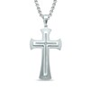 Thumbnail Image 1 of Men's Diamond Accent Cross Pendant in Stainless Steel - 24"