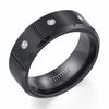 Thumbnail Image 2 of Triton 1/10 CT. T.W. Diamond Three Stone Comfort Fit Black Tungsten Wedding Band