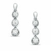 Thumbnail Image 0 of 1 CT. T.W. Certified Canadian Diamond Three Stone Drop Earrings in 14K White Gold (I/I2)