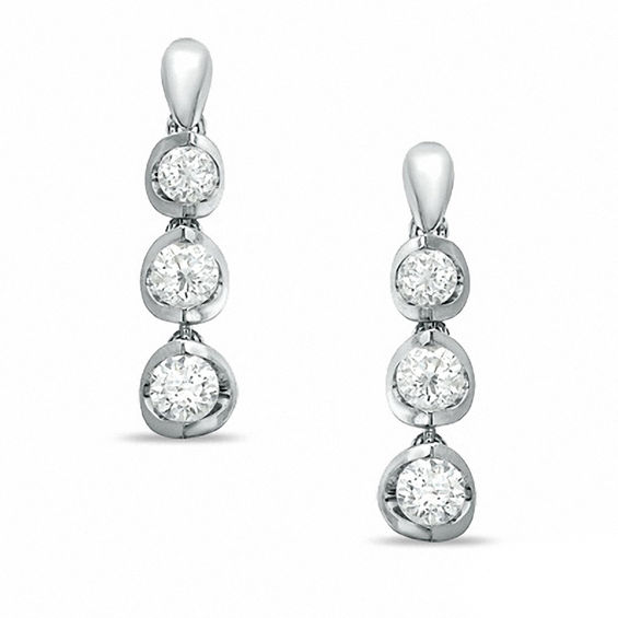 Details about   Three Stone Brilliant Cut Diamond Journey Drop Dangle Earrings Sterling Silver
