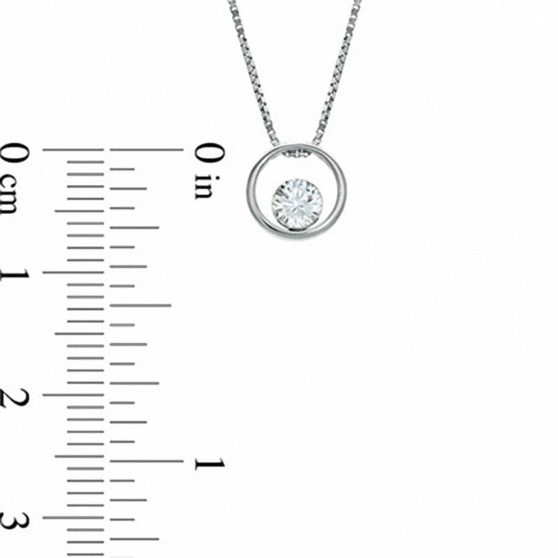 Main Image 2 of 1/4 CT. Certified Canadian Diamond Solitaire Pendant in 14K White Gold (I/I2) - 17"