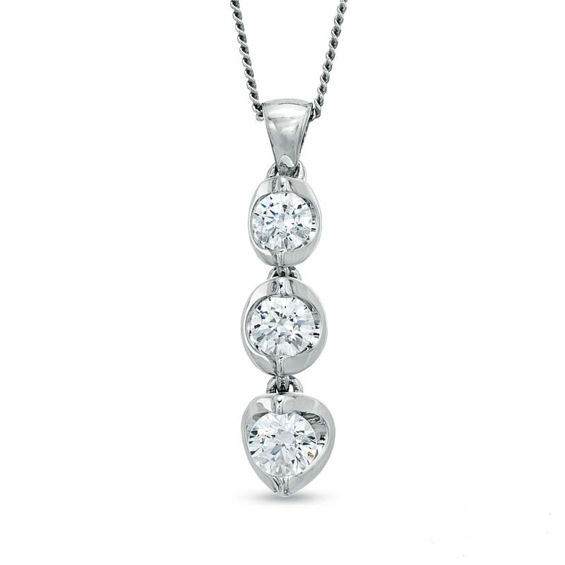 1/2 Ct. Certified Diamond Solitaire Pendant in 14K White Gold (J/I2)