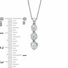 Thumbnail Image 2 of 1/2 CT. T.W. Certified Canadian Diamond Three Stone Tension-Set Pendant in 14K White Gold (I/I2) - 17"