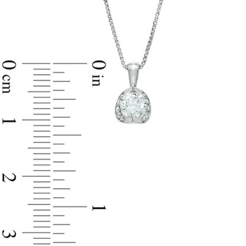1/2 CT. T.W. Certified Canadian Diamond Tension-Set Pendant in 14K White Gold (I/I2) - 17"
