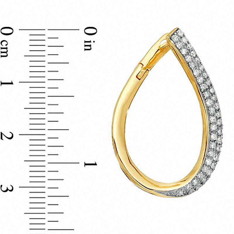5/8 CT. T.W. Diamond Pavé Eclipse Hoop Earrings in 14K Gold