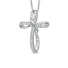 Thumbnail Image 0 of 1/7 CT. T.W. Diamond Looping Cross Pendant in Sterling Silver