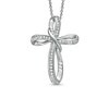 Thumbnail Image 0 of 1/7 CT. T.W. Diamond Looping Cross Pendant in Sterling Silver