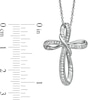 Thumbnail Image 1 of 1/7 CT. T.W. Diamond Looping Cross Pendant in Sterling Silver