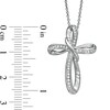 Thumbnail Image 2 of 1/7 CT. T.W. Diamond Looping Cross Pendant in Sterling Silver