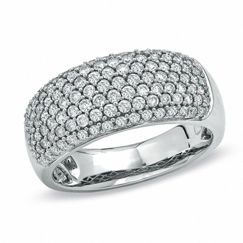 Main Image 1 of 1 CT. T.W. Diamond Pavé Anniversary Ring in 14K White Gold