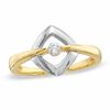 Thumbnail Image 0 of 1/10 CT. Diamond Compass Ring in 10K Two-Tone Gold