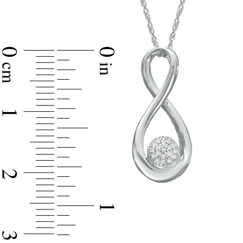 Main Image 2 of Diamond Accent Infinity Pendant in Sterling Silver