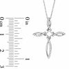 Thumbnail Image 2 of 1/5 CT. T.W. Princess-Cut and Round Diamond Ichthys Cross Pendant in 10K White Gold
