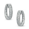 Thumbnail Image 1 of 1/10 CT. T.W. Diamond Vintage-Style Hoop Earrings in Sterling Silver