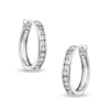 Thumbnail Image 1 of Diamond Accent Hoop Earrings in Sterling Silver