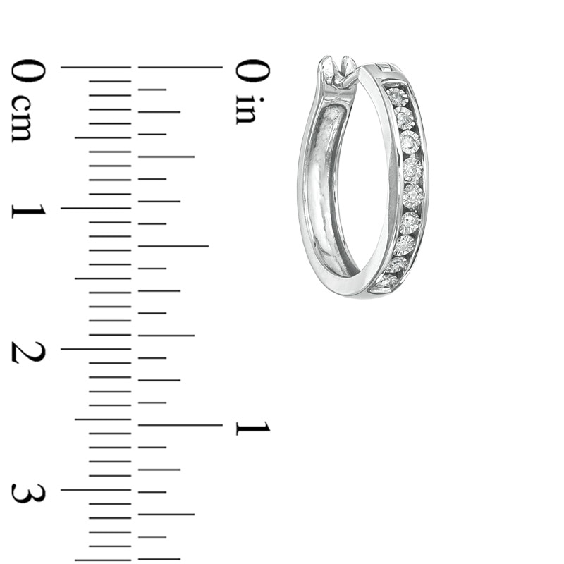Main Image 2 of Diamond Accent Hoop Earrings in Sterling Silver