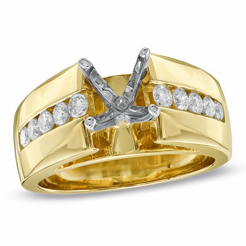 Main Image 1 of 1/2 CT. T.W. Diamond Semi-Mount in 14K Gold